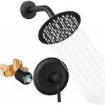 Black Shower Head And Faucet Set Complete With Valve Shower Fixtures With 6 Inch High Pressure Rain Shower Head Trim kit Regaderas Para bBaño Modernas Black Shower Head And Faucet Set Complete With Valve Shower Fixtures With 6 Inch High Pressure Rain Shower Head Trim kit Regaderas Para bBaño Modernas