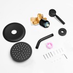 Black Shower Head And Faucet Set Complete With Valve Shower Fixtures With 6 Inch High Pressure Rain Shower Head Trim kit Regaderas Para bBaño Modernas Black Shower Head And Faucet Set Complete With Valve Shower Fixtures With 6 Inch High Pressure Rain Shower Head Trim kit Regaderas Para bBaño Modernas