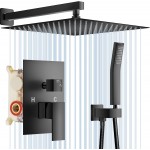 Shower System, 12 Inch Matte Black High Pressure Rain Shower Head with Handheld, Wall Mounted Mixer Shower Combo Set, Bathroom Rainfall Shower head Shower Faucet Brass Shower Valve and Trim Shower System, 12 Inch Matte Black High Pressure Rain Shower Head with Handheld, Wall Mounted Mixer Shower Combo Set, Bathroom Rainfall Shower head Shower Faucet Brass Shower Valve and Trim
