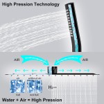 Shower System, 12 Inch Matte Black High Pressure Rain Shower Head with Handheld, Wall Mounted Mixer Shower Combo Set, Bathroom Rainfall Shower head Shower Faucet Brass Shower Valve and Trim Shower System, 12 Inch Matte Black High Pressure Rain Shower Head with Handheld, Wall Mounted Mixer Shower Combo Set, Bathroom Rainfall Shower head Shower Faucet Brass Shower Valve and Trim