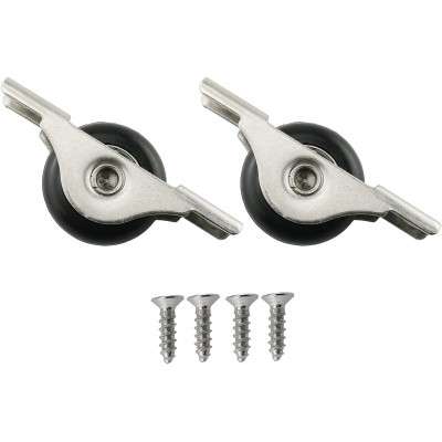 Door Roller 2PCS Black 29mm Diameter Nylon Wheel Sliding Door Window Weight Pulley Stainless Steel Shell with Screws