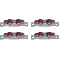 4Set Push Pull Window Pulley, with Screws Double Wheel Sliding Window Door Roller Hardwares Sliding Door Roller Assembly,Window Pulley