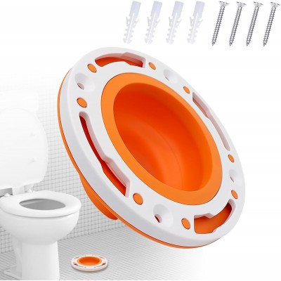 Toilet Flange Repair Kit, Universal Toilet Flange Fits for 4" and 5" or Special 3" Drain Pipe, Toilet Repair and Easy Install, Perfect Seal No More Pipeline Gas Leakage