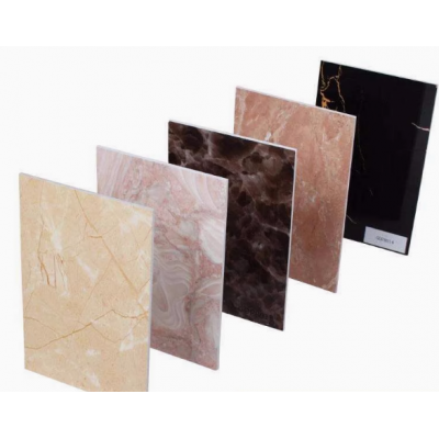 UV plate imitation marble SLATE non-paint high gloss stone plastic decorative board waterproof fireproof indoor KTV hotel wall panel